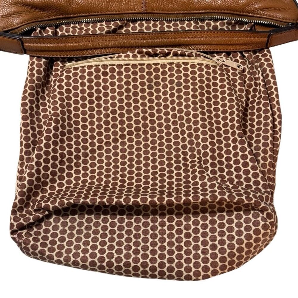 Vintage Brighton Jake Caramel Brown Leather Studded Tassel Hobo Shoulder Bag - Picture 6 of 8
